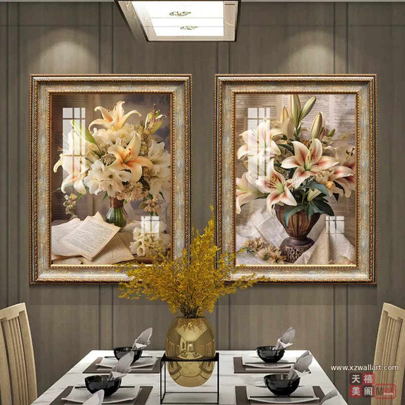 抽象 单幅 装饰画 欧式 餐厅背景墙挂画 晶瓷画