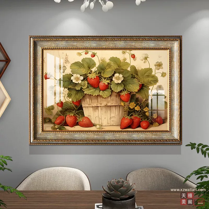 抽象 单幅 装饰画 美式 餐厅背景墙挂画 晶瓷画