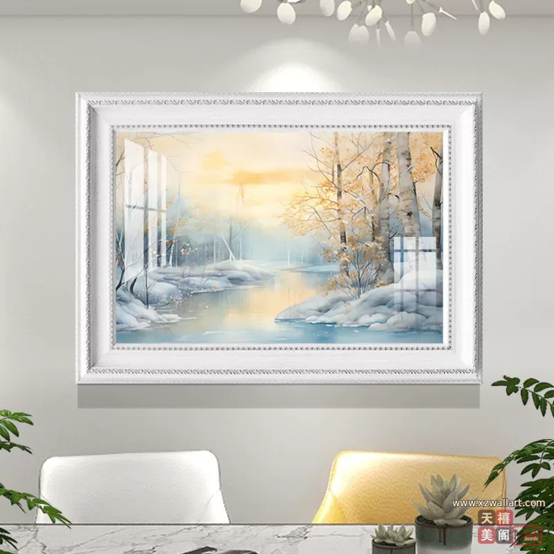 抽象 单幅 装饰画 美式 餐厅背景墙挂画 晶瓷画