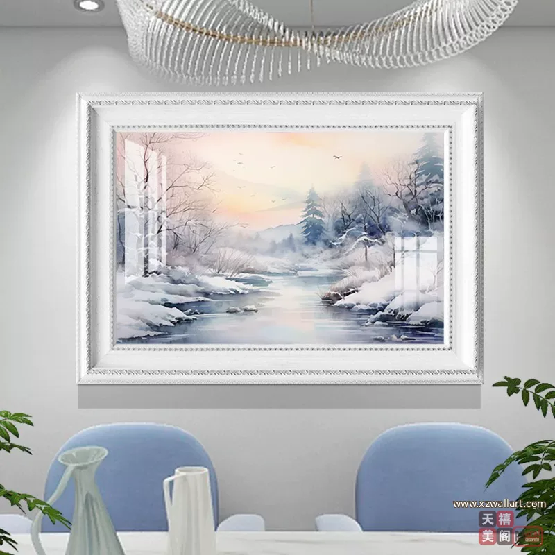 抽象 单幅 装饰画 美式 餐厅背景墙挂画 晶瓷画