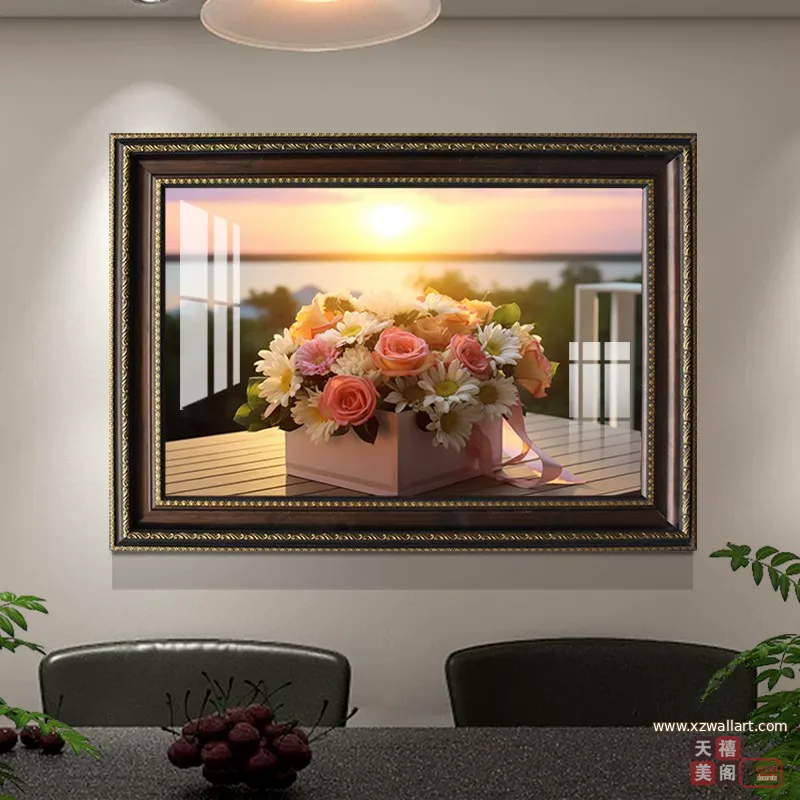 抽象 单幅 装饰画 欧式 餐厅背景墙挂画 晶瓷画
