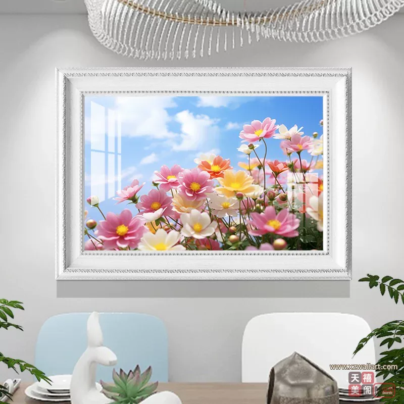 抽象 单幅 装饰画 欧式 餐厅背景墙挂画 晶瓷画