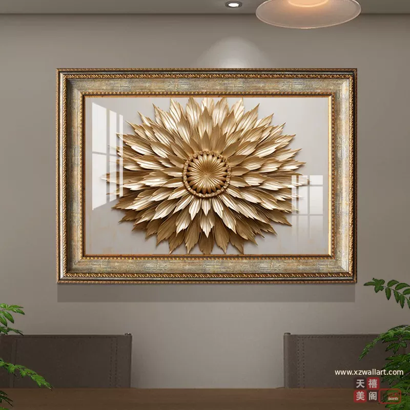 抽象 单幅 装饰画 美式 餐厅背景墙挂画 晶瓷画