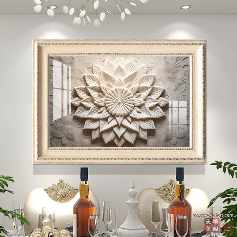 抽象 单幅 装饰画 美式 餐厅背景墙挂画 晶瓷画