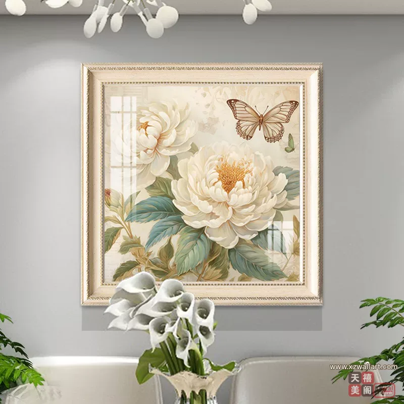 抽象 单幅 装饰画 美式 餐厅背景墙挂画 晶瓷画