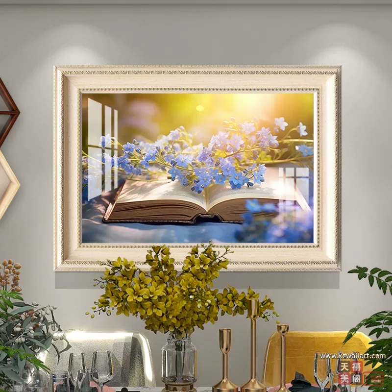 抽象 单幅 装饰画 欧式 餐厅背景墙挂画 晶瓷画
