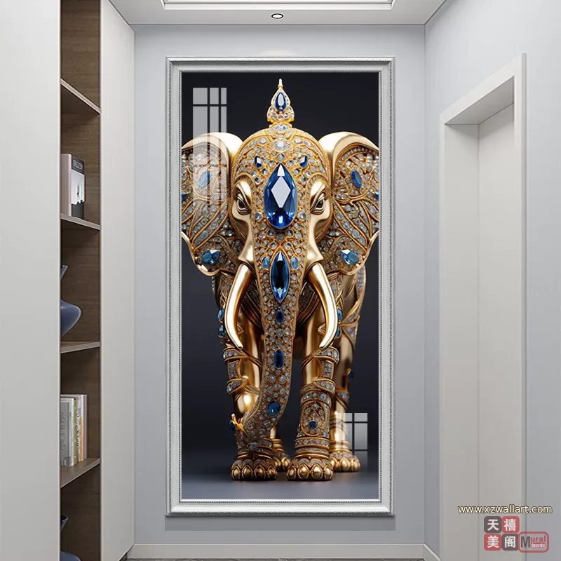 抽象 单幅 装饰画 欧式 玄关背景墙挂画 晶瓷画