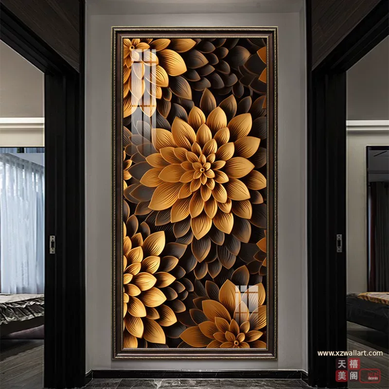 抽象 单幅 装饰画 美式 玄关背景墙挂画 晶瓷画