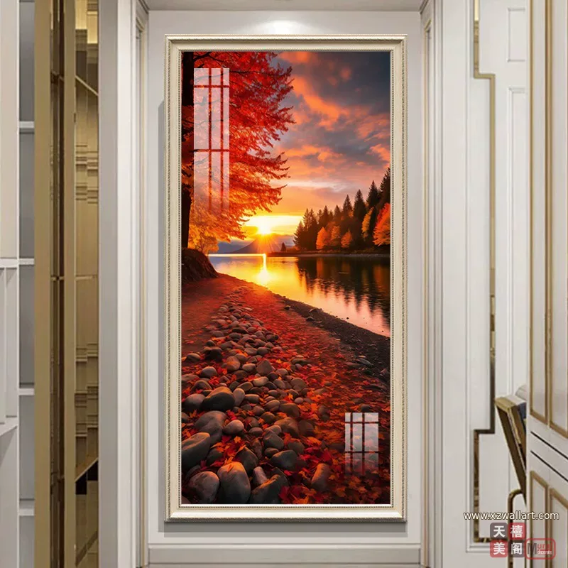 抽象 单幅 装饰画 美式 玄关背景墙挂画 晶瓷画