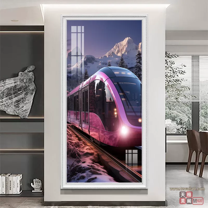 抽象 单幅 装饰画 轻奢风 玄关背景墙挂画 晶瓷画