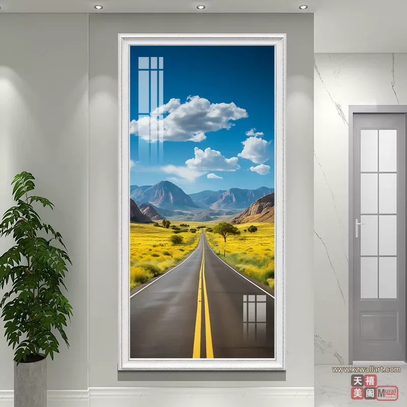 抽象 单幅 装饰画 轻奢风 玄关背景墙挂画 晶瓷画