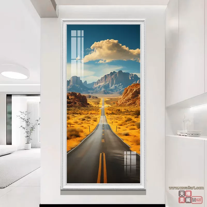 抽象 单幅 装饰画 轻奢风 玄关背景墙挂画 晶瓷画