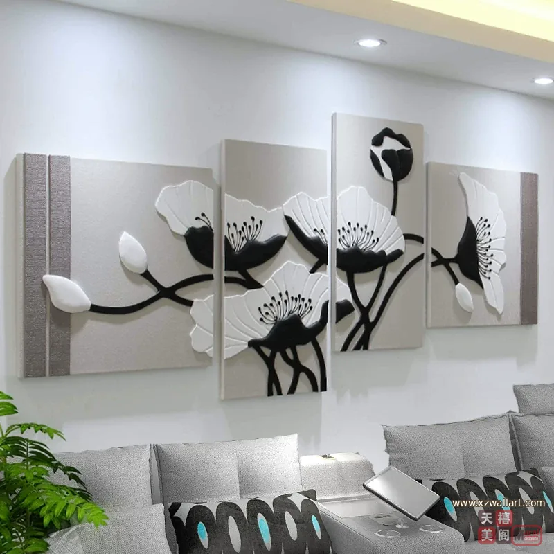 抽象 单幅 装饰画 轻奢风 客厅背景墙挂画 晶瓷画