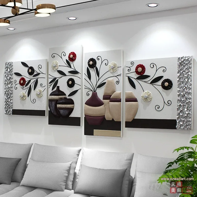 抽象 单幅 装饰画 轻奢风 客厅背景墙挂画 晶瓷画