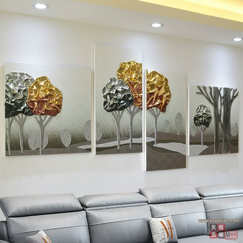 抽象 单幅 装饰画 轻奢风 客厅背景墙挂画 晶瓷画