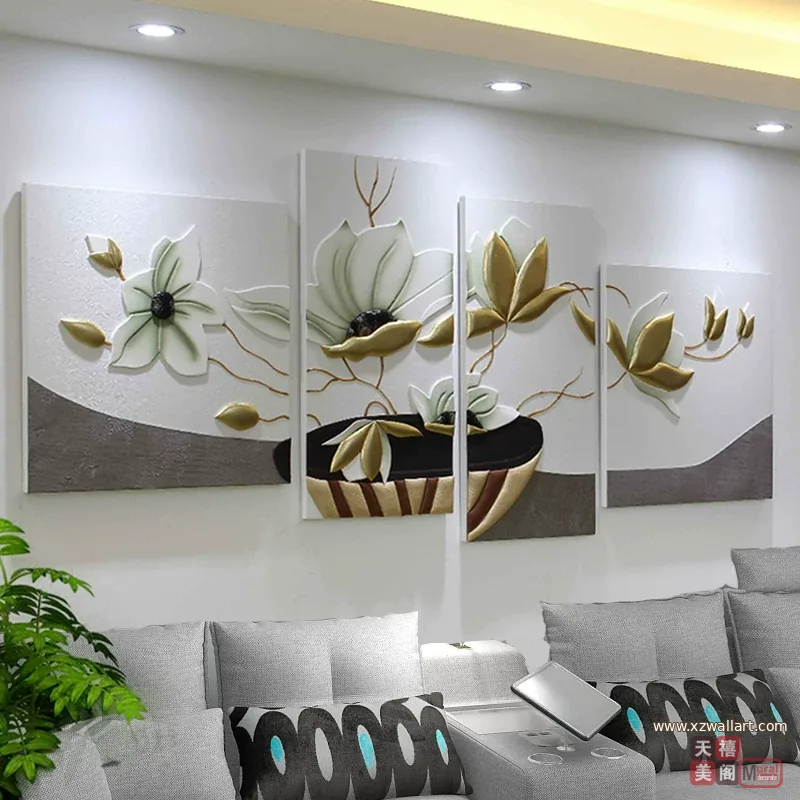 抽象 单幅 装饰画 轻奢风 客厅背景墙挂画 晶瓷画