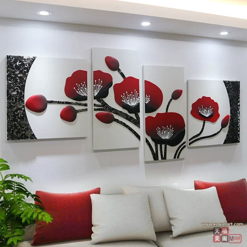 抽象 单幅 装饰画 轻奢风 客厅背景墙挂画 晶瓷画