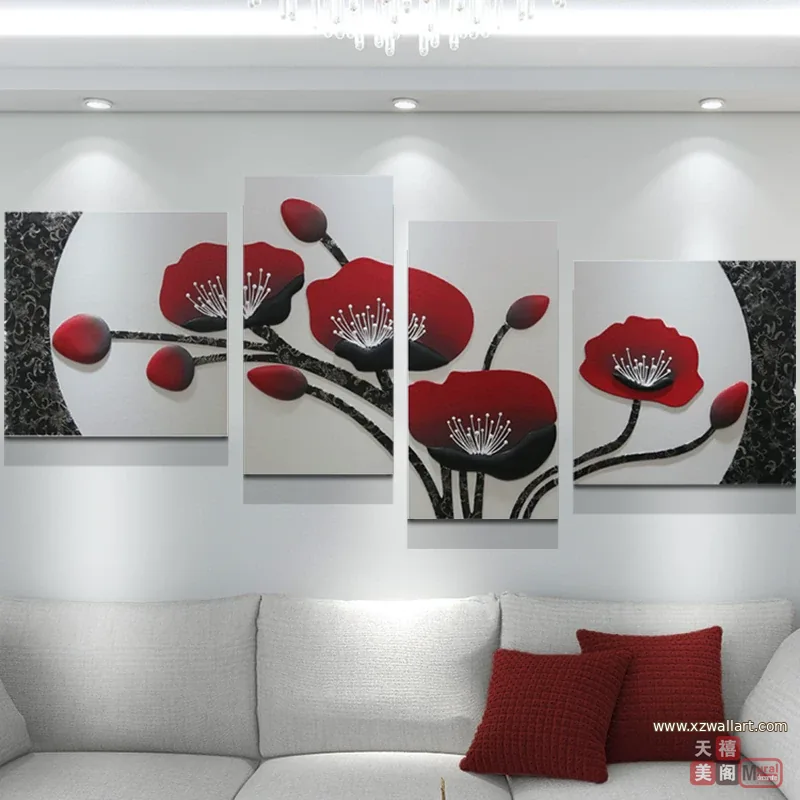 抽象 单幅 装饰画 轻奢风 客厅背景墙挂画 晶瓷画