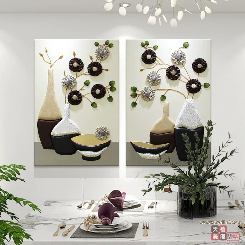 抽象 单幅 装饰画 轻奢风 餐厅背景墙挂画 晶瓷画