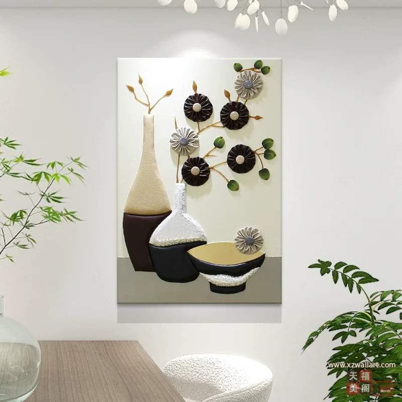 抽象 单幅 装饰画 轻奢风 餐厅背景墙挂画 晶瓷画