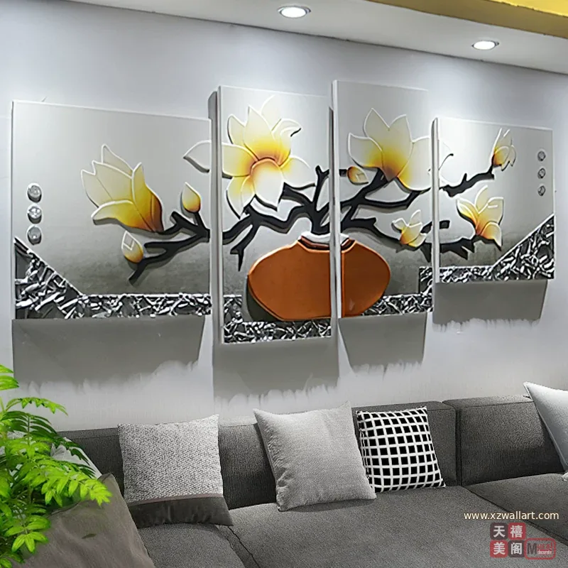抽象 单幅 装饰画 轻奢风 客厅背景墙挂画 晶瓷画