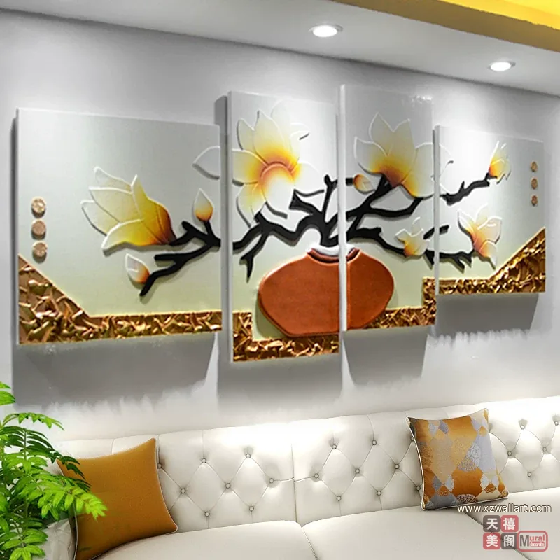 抽象 单幅 装饰画 轻奢风 客厅背景墙挂画 晶瓷画