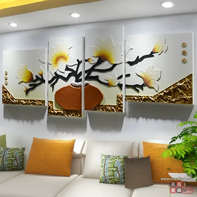 抽象 单幅 装饰画 轻奢风 客厅背景墙挂画 晶瓷画