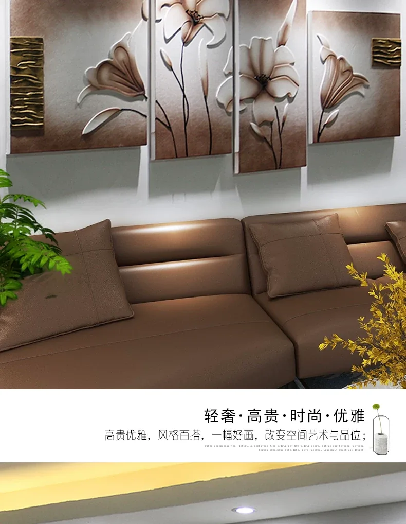 抽象 单幅 装饰画 奶油风 客厅背景墙挂画 晶瓷画