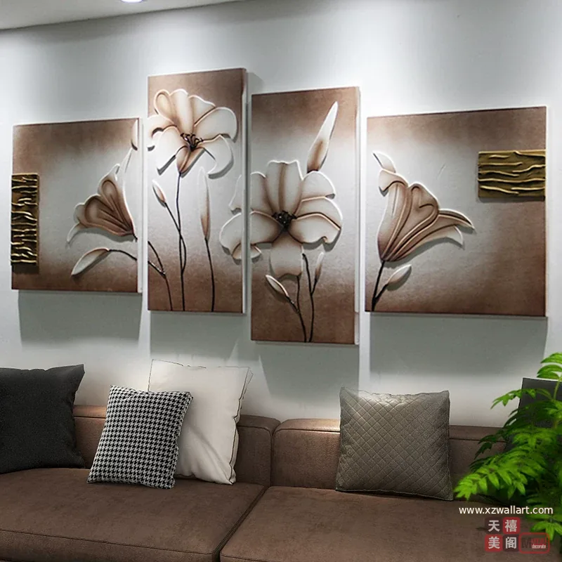 抽象 单幅 装饰画 奶油风 客厅背景墙挂画 晶瓷画