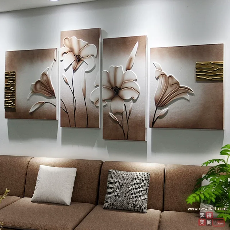 抽象 单幅 装饰画 奶油风 客厅背景墙挂画 晶瓷画