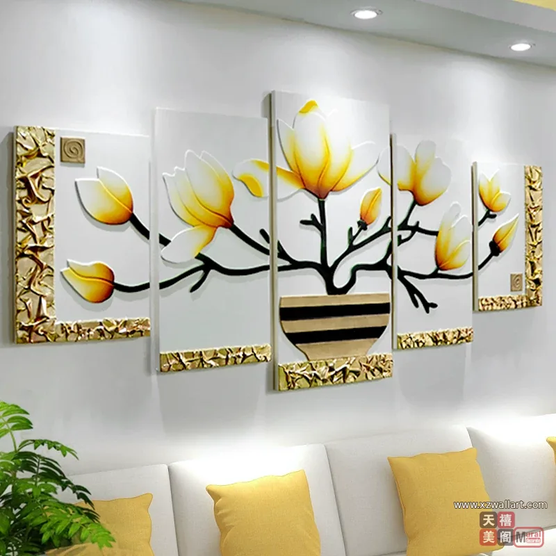 抽象 单幅 装饰画 奶油风 客厅背景墙挂画 晶瓷画