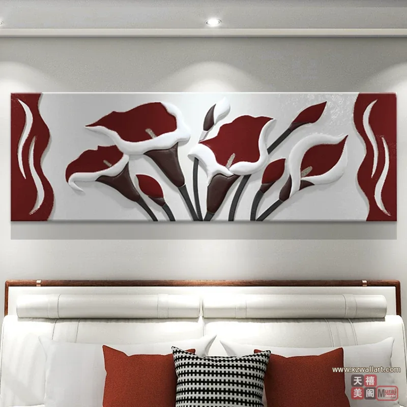 抽象 单幅 装饰画 奶油风 卧室背景墙挂画 晶瓷画