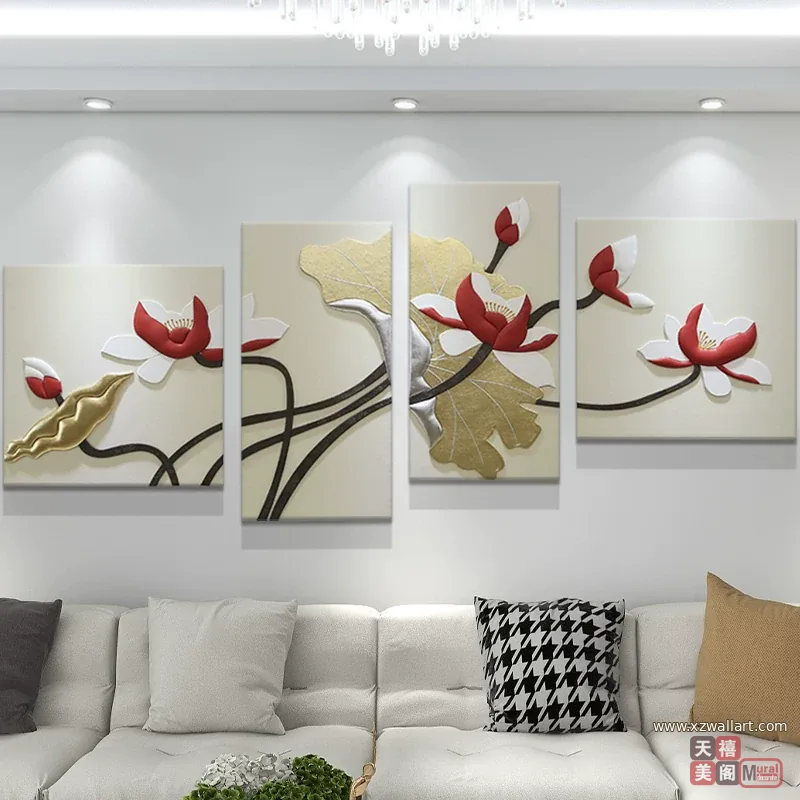 抽象 单幅 装饰画 轻奢风 客厅背景墙挂画 晶瓷画