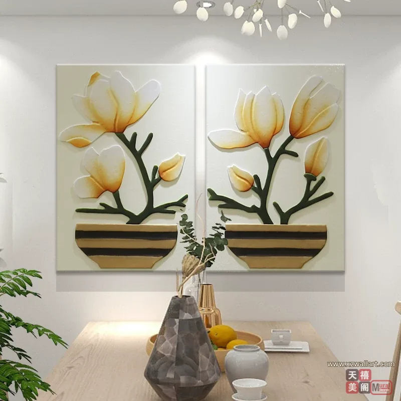 抽象 单幅 装饰画 奶油风 餐厅背景墙挂画 晶瓷画