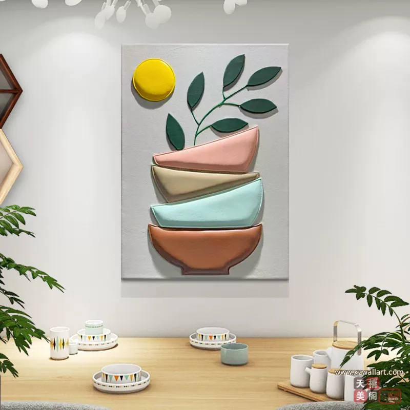 抽象 单幅 装饰画 北欧风 餐厅背景墙挂画 晶瓷画