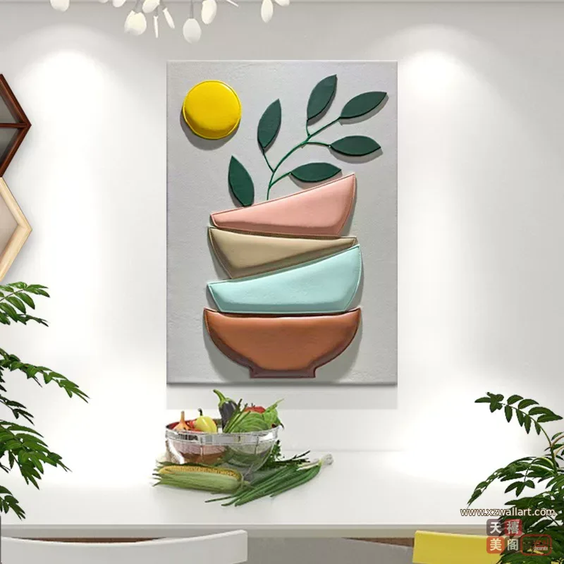 抽象 单幅 装饰画 北欧风 餐厅背景墙挂画 晶瓷画
