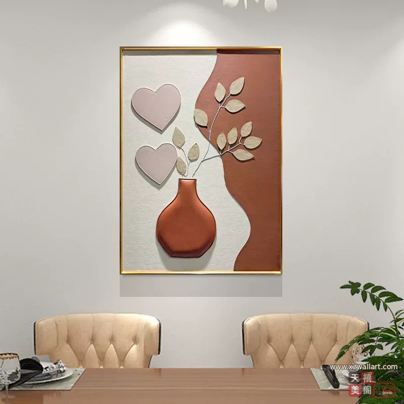 抽象 单幅 装饰画 轻奢风 餐厅背景墙挂画 晶瓷画