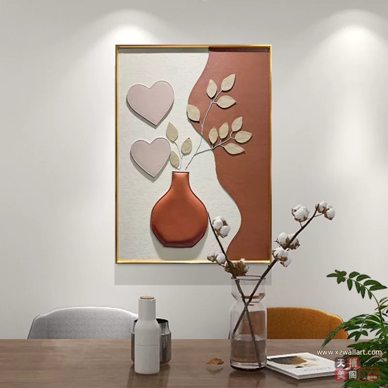 抽象 单幅 装饰画 轻奢风 餐厅背景墙挂画 晶瓷画
