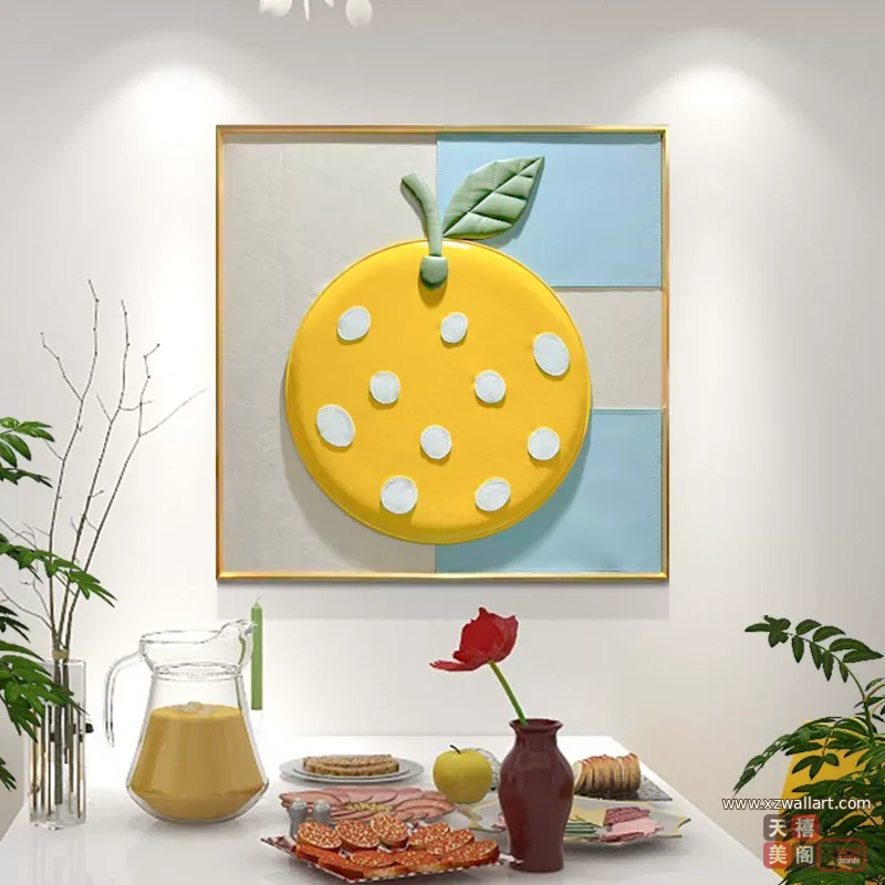 抽象 单幅 装饰画 轻奢风 餐厅背景墙挂画 晶瓷画