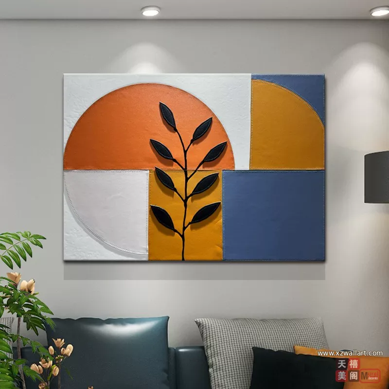 抽象 单幅 装饰画 轻奢风 餐厅背景墙挂画 晶瓷画