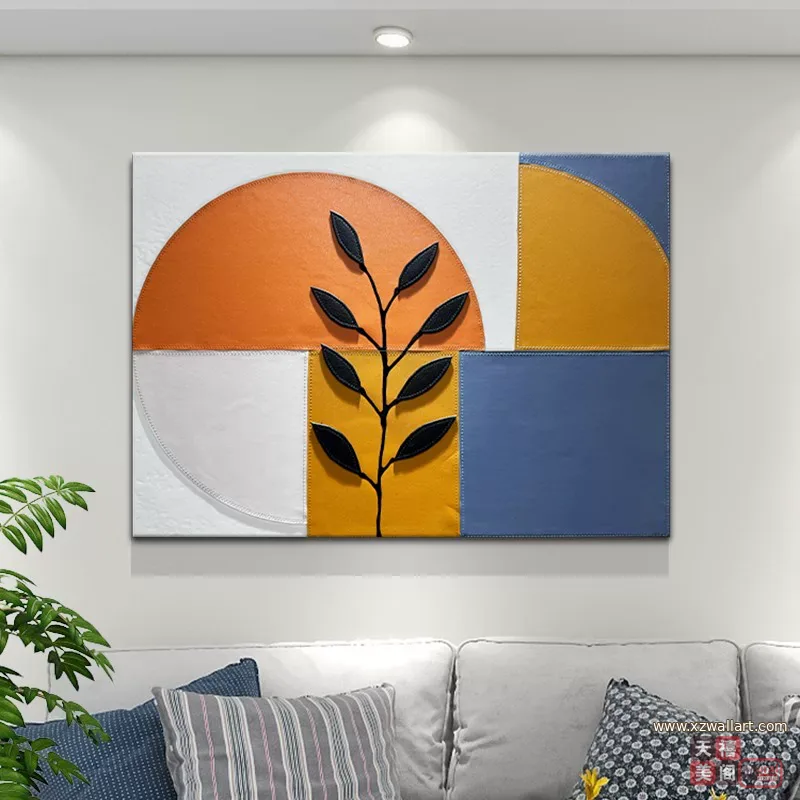 抽象 单幅 装饰画 轻奢风 餐厅背景墙挂画 晶瓷画