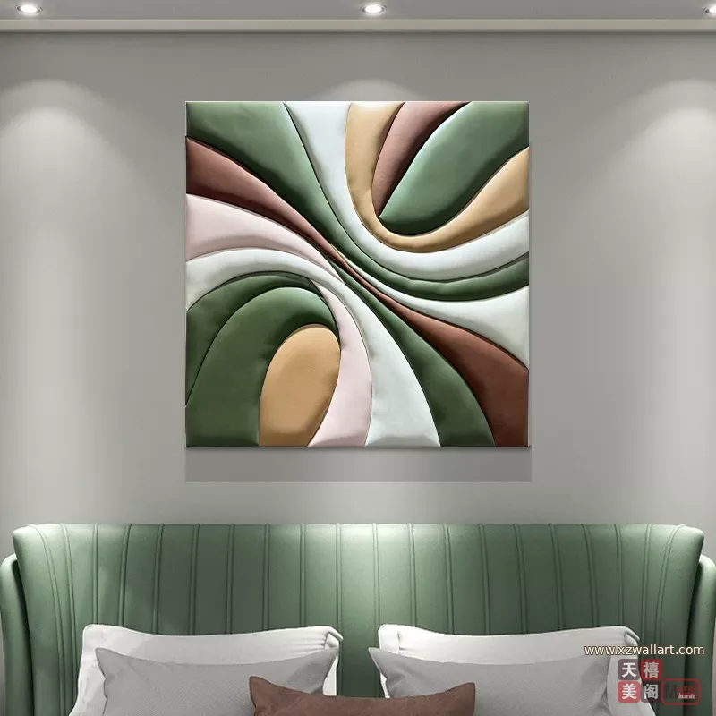 抽象 单幅 装饰画 轻奢风 餐厅背景墙挂画 晶瓷画