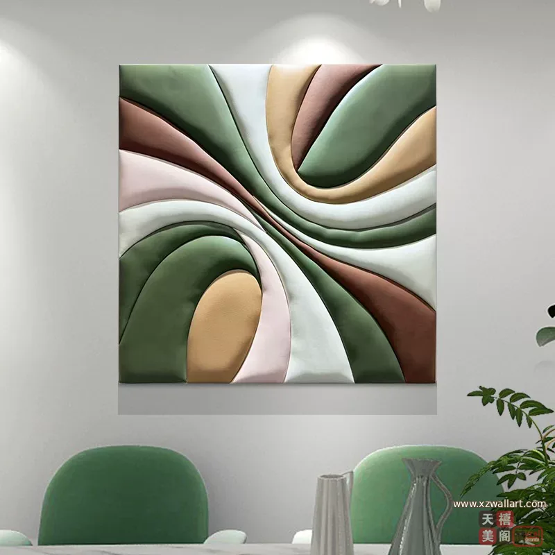 抽象 单幅 装饰画 轻奢风 餐厅背景墙挂画 晶瓷画