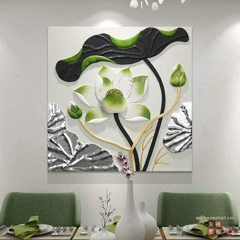 抽象 单幅 装饰画 轻奢风 餐厅背景墙挂画 晶瓷画