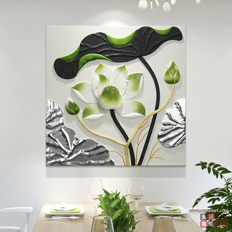 抽象 单幅 装饰画 轻奢风 餐厅背景墙挂画 晶瓷画