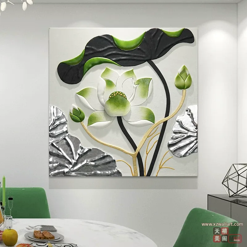 抽象 单幅 装饰画 轻奢风 餐厅背景墙挂画 晶瓷画