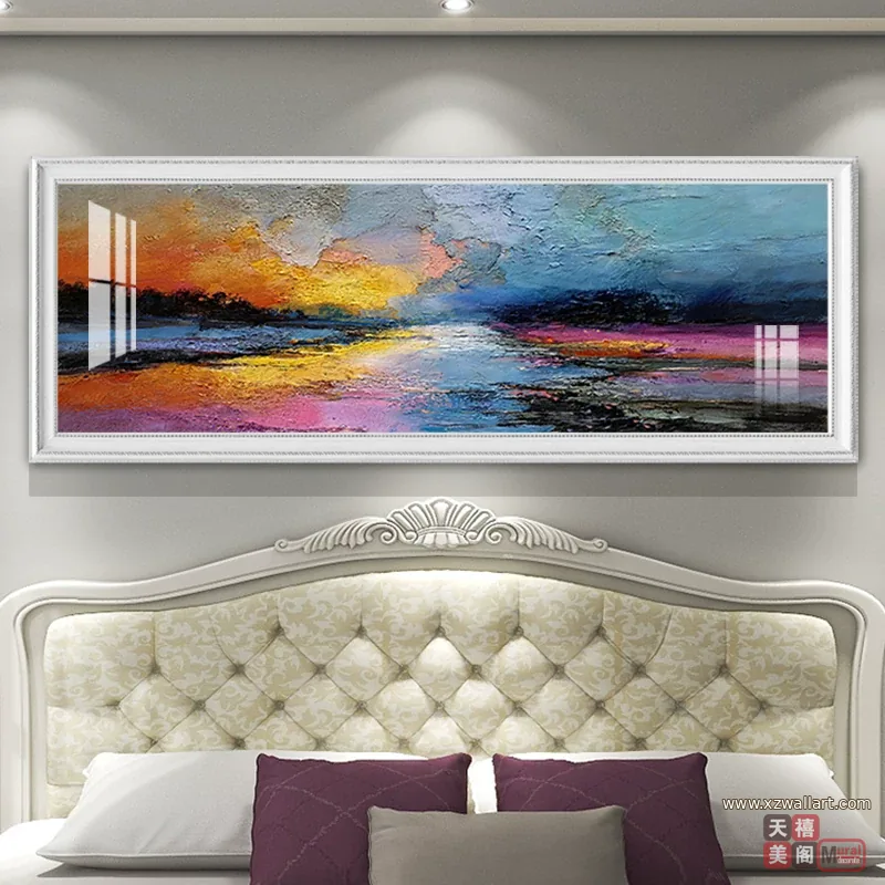 抽象 单幅 装饰画 美式 客厅背景墙挂画 晶瓷画