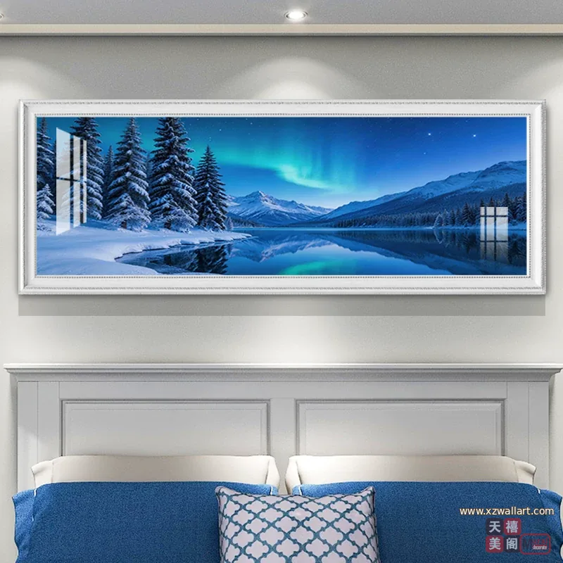 抽象 单幅 装饰画 轻奢风 卧室背景墙挂画 晶瓷画