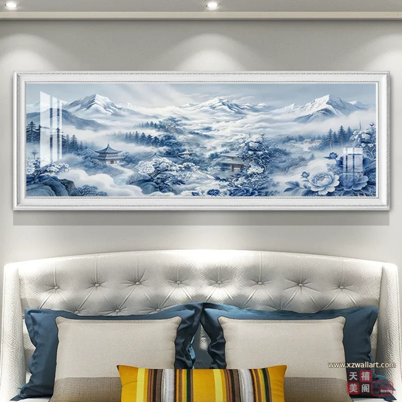 抽象 单幅 装饰画 轻奢风 卧室背景墙挂画 晶瓷画