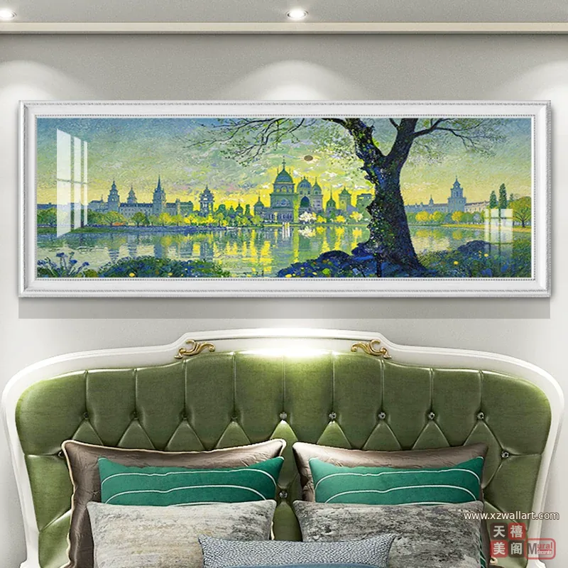 抽象 单幅 装饰画 轻奢风 卧室背景墙挂画 晶瓷画